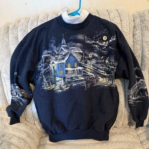 Vintage AOP Winter Scene Sweater